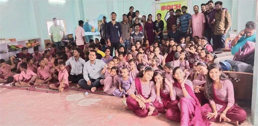 MKCG students visiting the children and community at Navajeevan Seva Trust